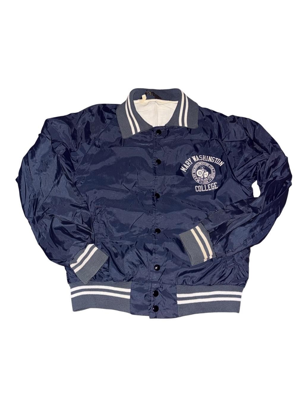 90s Navy Mary Washington College Bomber Jacket